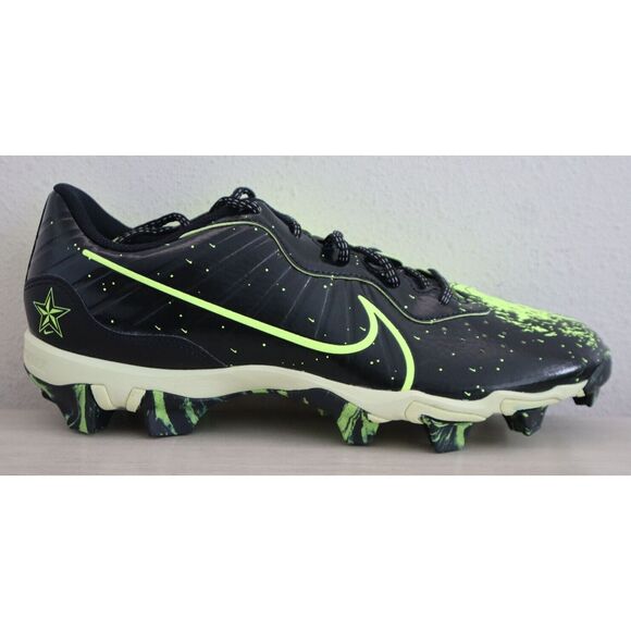 Nike FV6098-001 Men's Sz 11 Black/Lime/Volt Alpha Huarache 4 Baseball Cleats - Picture 6 of 13